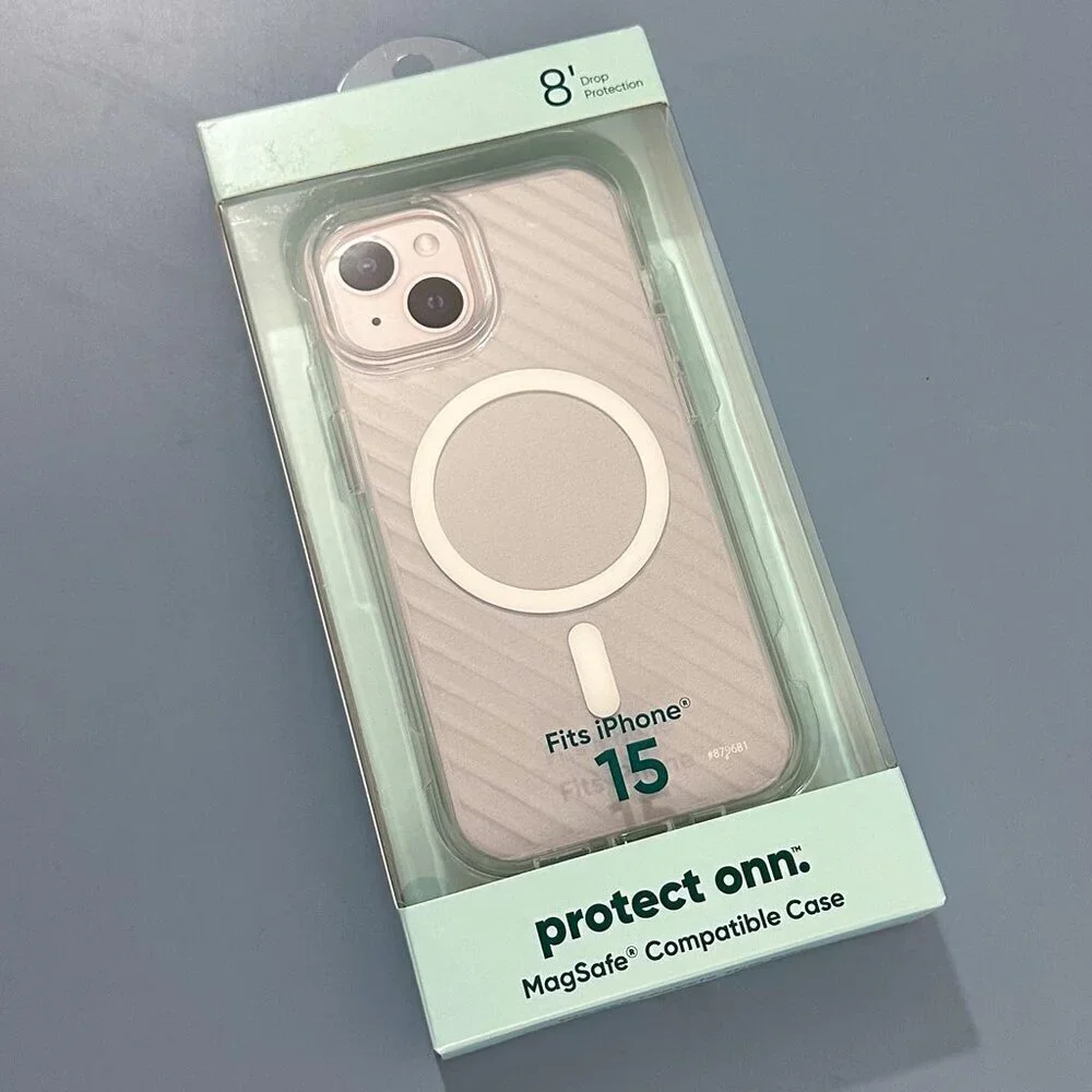 Onn iPhone 15 Clear Gel Magsafe Case, NIB